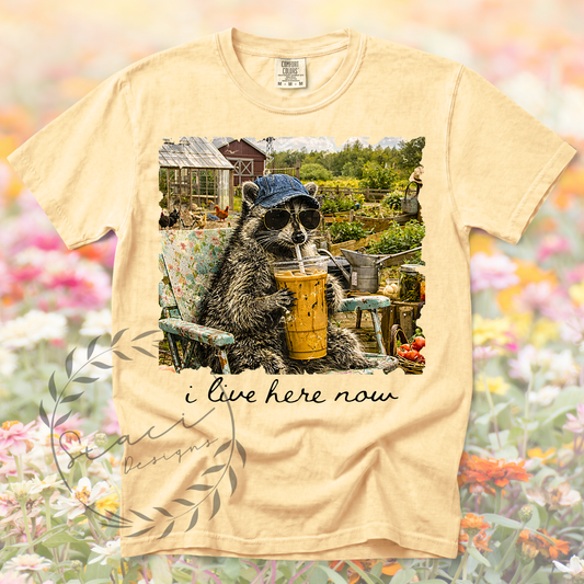 "I live here now"-Racoon TShirt