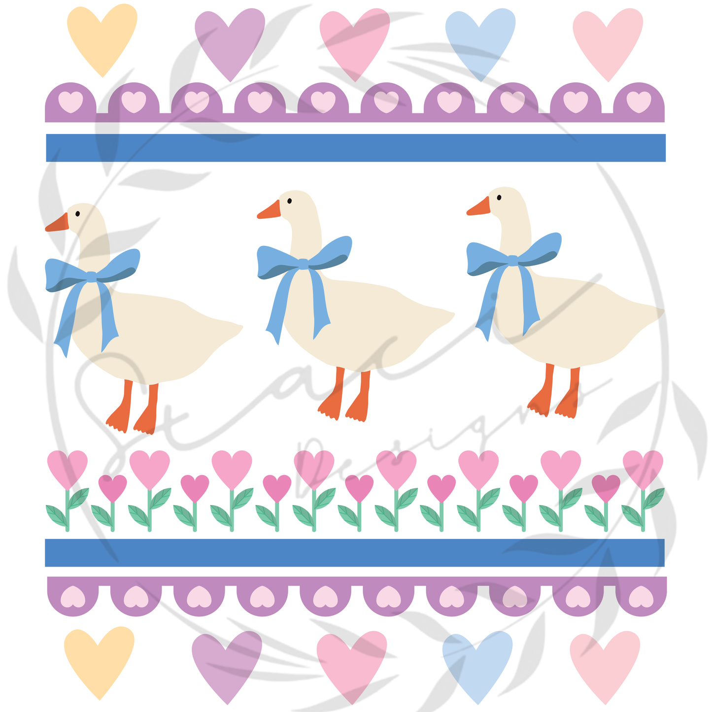 Vintage Blue Ribbon Goose-TShirt