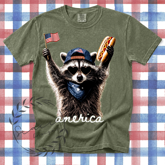 Patriot Racoon-TShirt