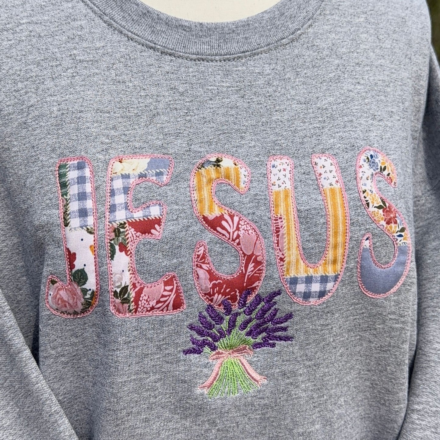 XL Embroidered JESUS Crewneck