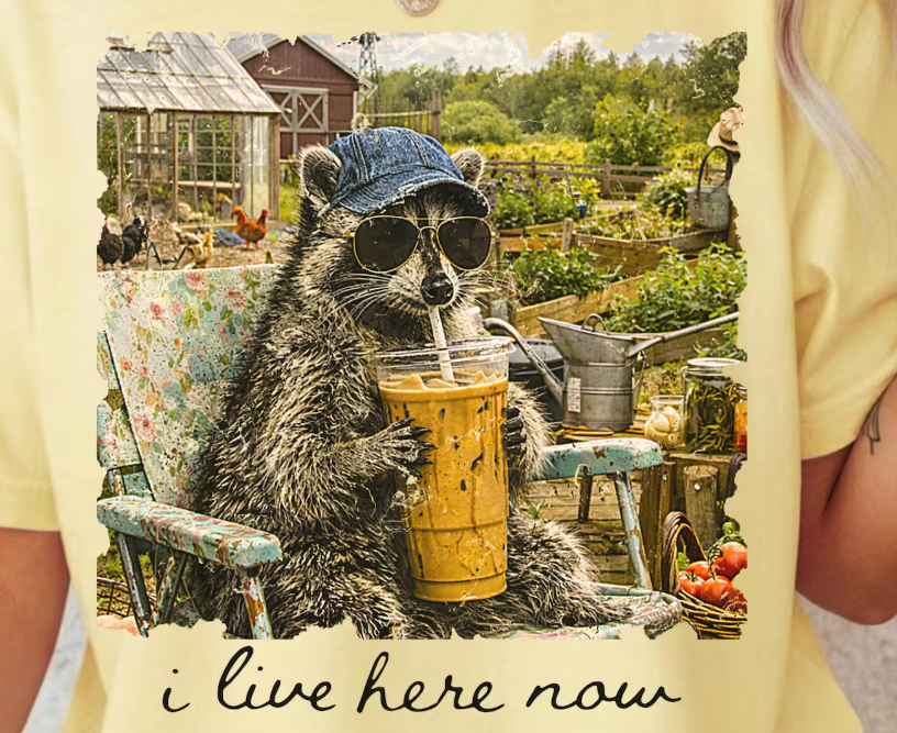 "I live here now"-Racoon TShirt