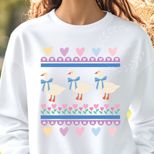 Vintage Blue Ribbon Goose- Crewneck
