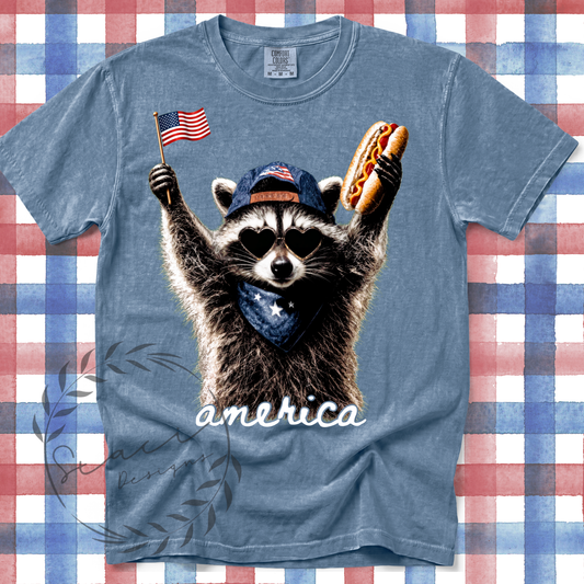 Patriot Racoon-TShirt